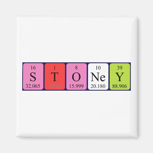 Stoney periodieke table name magnet (Voorkant)