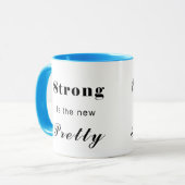 Stong is de nieuwe tekst - alleen tekst mok (Voorkant links)