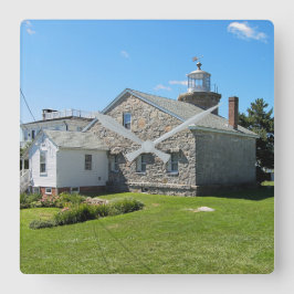 Stonington Harbor Lighthouse, Connecticut Clock Vierkante Klok