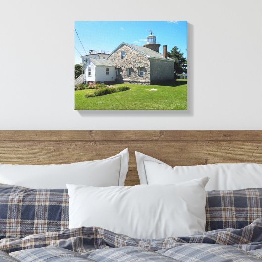 Stonington Harbor Lighthouse, CT Canvas Print (Insitu (Slaapkamer))