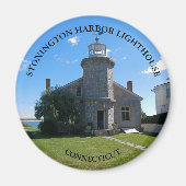 Stonington Harbour Lighthouse, CT Round Magnet (Voorkant)