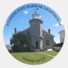 Stonington Harbour Vuurtoren, CT Ronde Stickers