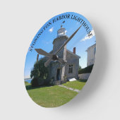 Stonington Harbour-vuurtoren, CT-ronde wandklok (Hoek)