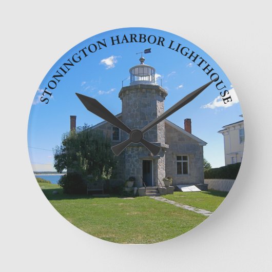 Stonington Harbour-vuurtoren, CT-ronde wandklok (Voorkant)