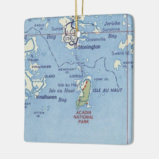 Stonington Maine  Map Keramisch Ornament (Links)
