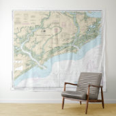 Stono en North Edisto rivieren nautische kaart 115 Wandkleed (In Situ (horizontaal))