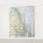 Stono en North Edisto rivieren nautische kaart 115 Wandkleed (Voorkant)