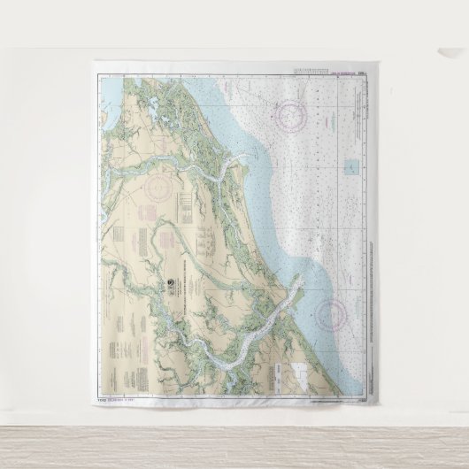 Stono en North Edisto rivieren nautische kaart 115 Wandkleed (Voorkant)