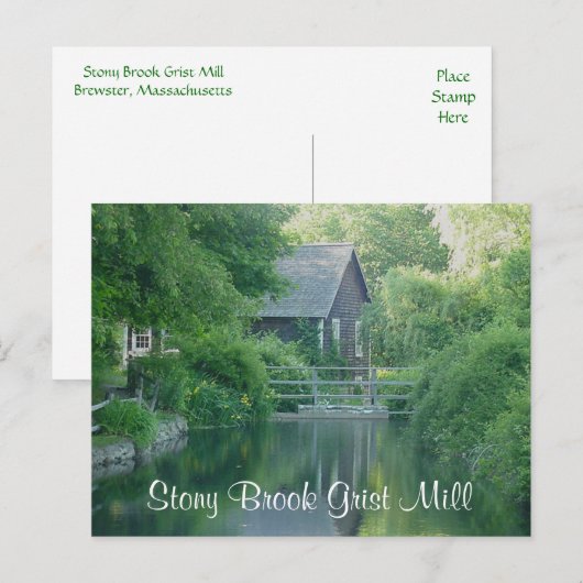 Stony Brook Grist Mill - Cape Cod Mass Post Card Briefkaart (Voorkant / Achterkant)