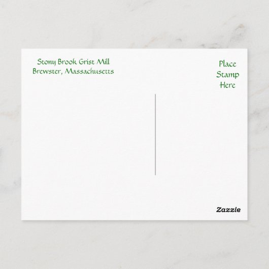 Stony Brook Grist Mill - Cape Cod Mass Post Card Briefkaart (Achterkant)