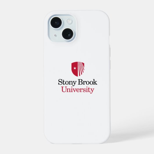 Stony Brook Universiteit | Wordmark iPhone 15 Case (Achterkant)