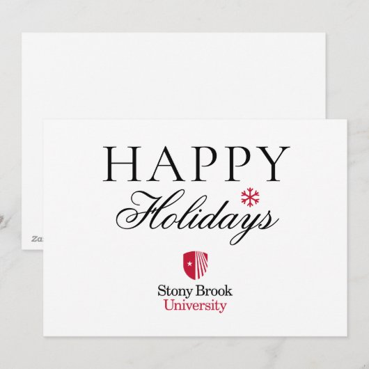 Stony Brook University | Woordmerk Feestdagenkaart (Voorkant / Achterkant)
