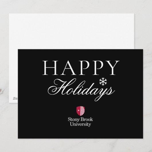 Stony Brook University | Woordmerk Feestdagenkaart (Voorkant / Achterkant)