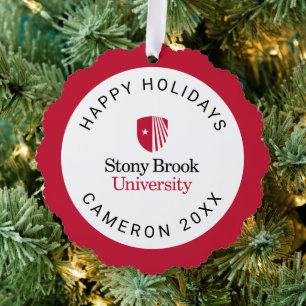 Stony Brook University Woordmerk Ornament Kaart