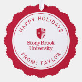 Stony Brook University | Woordmerk Ornament Kaart (Achterkant)