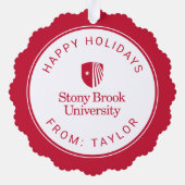 Stony Brook University | Woordmerk Ornament Kaart (Achterkant)