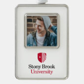 Stony Brook University | Woordmerk Verzilverd Omlijst Ornament (Voorkant)