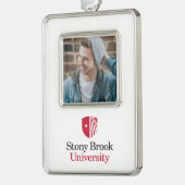 Stony Brook University | Woordmerk Verzilverd Omlijst Ornament (Links)