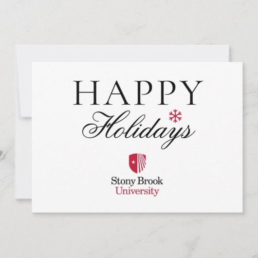 Stony Brook University | Wordmark Feestdagenkaart (Voorkant)