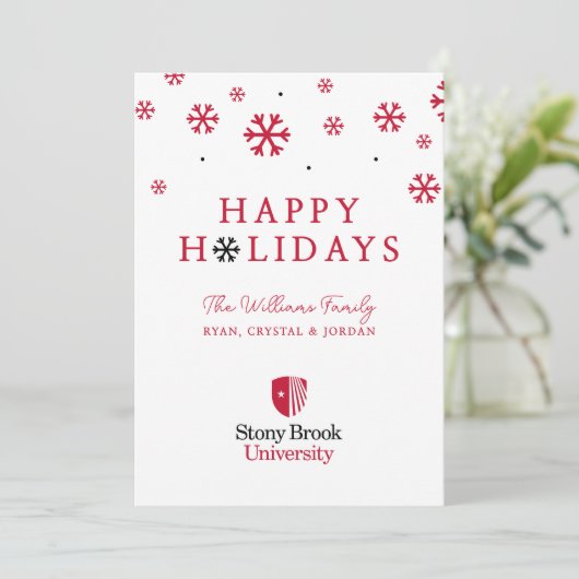 Stony Brook University | Wordmerk Feestdagenkaart (Staand voorkant)