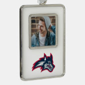 Stony Brook University | Zeewolven Verzilverd Omlijst Ornament (Rechts)