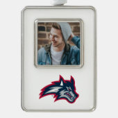 Stony Brook University | Zeewolven Verzilverd Omlijst Ornament (Voorkant)