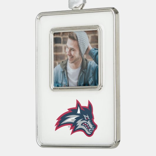 Stony Brook University | Zeewolven Verzilverd Omlijst Ornament (Links)