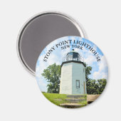Stony Point Lighthouse, New York Round Magnet (Voorkant / Achterkant)