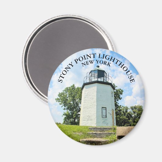Stony Point Lighthouse, New York Round Magnet (Voorkant / Achterkant)