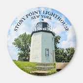 Stony Point Lighthouse, New York Round Magnet (Voorkant)