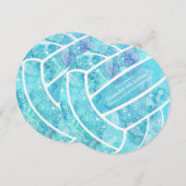 Stoodaal bloempatroon turkooizen volleybal kaart (Voorkant / Achterkant)