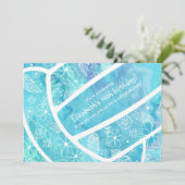 Stoodaal bloempatroon turkooizen volleybal kaart (Staand voorkant)