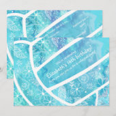 Stoodaal bloempatroon turkooizen volleybal kaart (Voorkant / Achterkant)