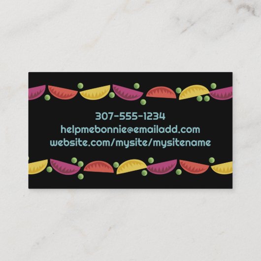 Stoofpot groenten kookles chef culinair visitekaartje (Achterkant)