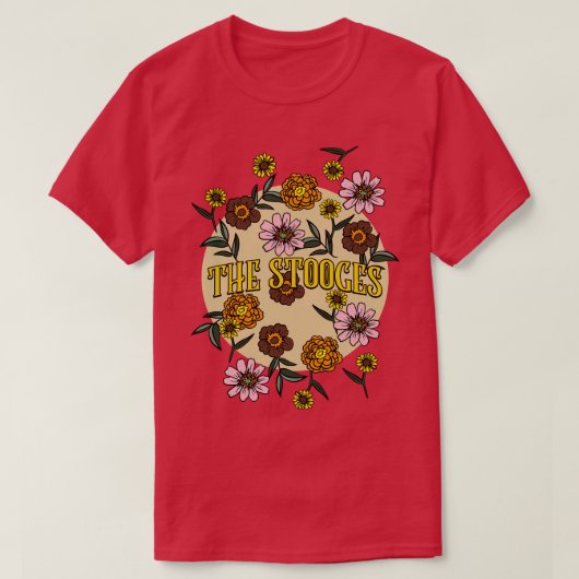 Stooges Naam Gepersonaliseerde Bloem Retro Floral  T-shirt (Design voorkant)