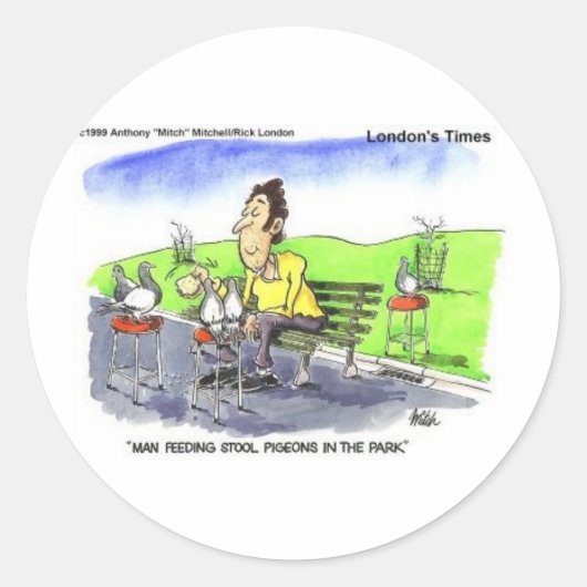 Stool Pigeons Funny Gifts T - shirts & Collectible Ronde Sticker (Voorkant)
