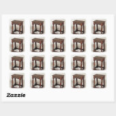 Stool Vierkante Sticker (Vel)