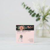 Stoole op Black Melon Floral Vierkante Visitekaartje (Staand voorkant)