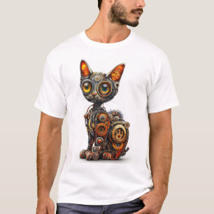 Stoom Aangedreven Purr � Steampunk Robot Kat T-shirt