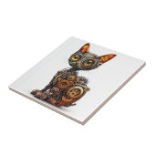 Stoom Aangedreven Purr � Steampunk Robot Kat Tegeltje (Zijkant)