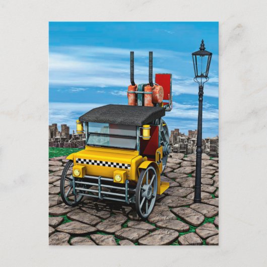 Stoom Cab-Taxi Briefkaart (Voorkant)