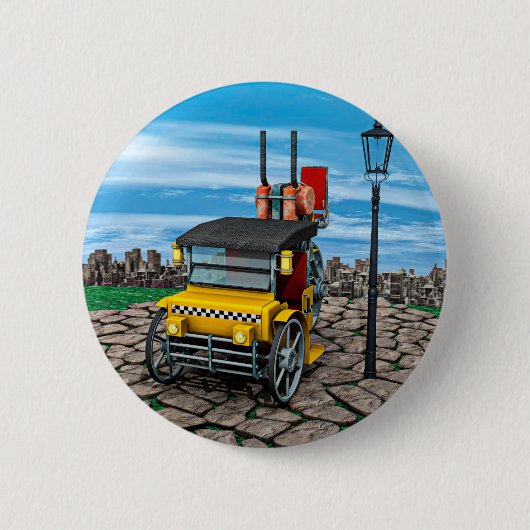 Stoom Cab-Taxi Ronde Button 5,7 Cm (Voorkant)