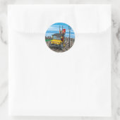 Stoom Cab-Taxi Ronde Sticker (Tas)