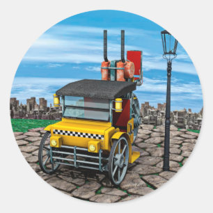 Stoom Cab-Taxi Ronde Sticker
