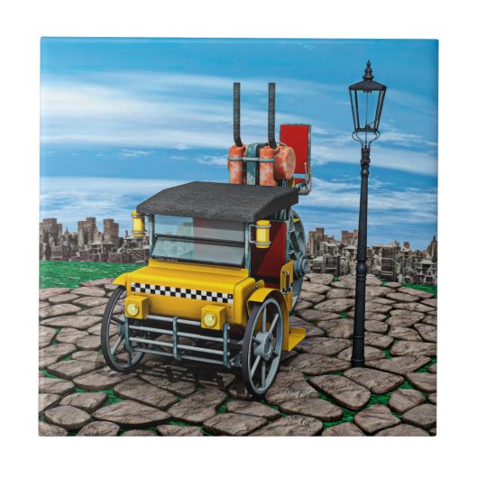 Stoom Cab-Taxi Tegeltje (Voorkant)