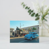 Stoom en auto van Cuba Briefkaart (Staand voorkant)