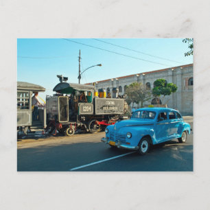 Stoom en auto van Cuba Briefkaart