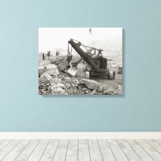 Stoom graafmachine, 1910 canvas afdruk (Insitu (Houten vloer))