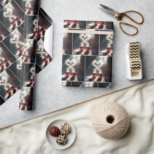 Stoom Koffie Hartjes Cadeaupapier (Crafts)
