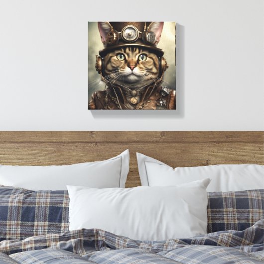 Stoom Punk Cat Canvas Art (Insitu (Slaapkamer))